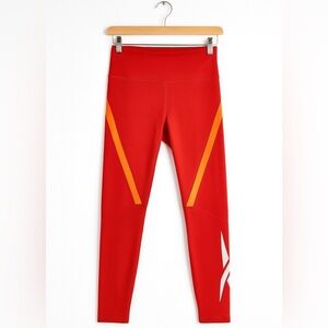 Reebok Women's Size Small Orange Leggings Running Yoga Outdoors Activewear.